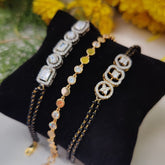 Moissanite Polki CZ & Classic Cut Bracelet Trios in 925 Sterling Silver